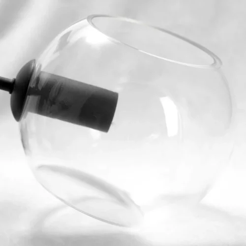 Люстра подвесная Flaming GRLSP-8163 Lussole прозрачная на 9 ламп, основание чёрное в стиле современный шар фото 7